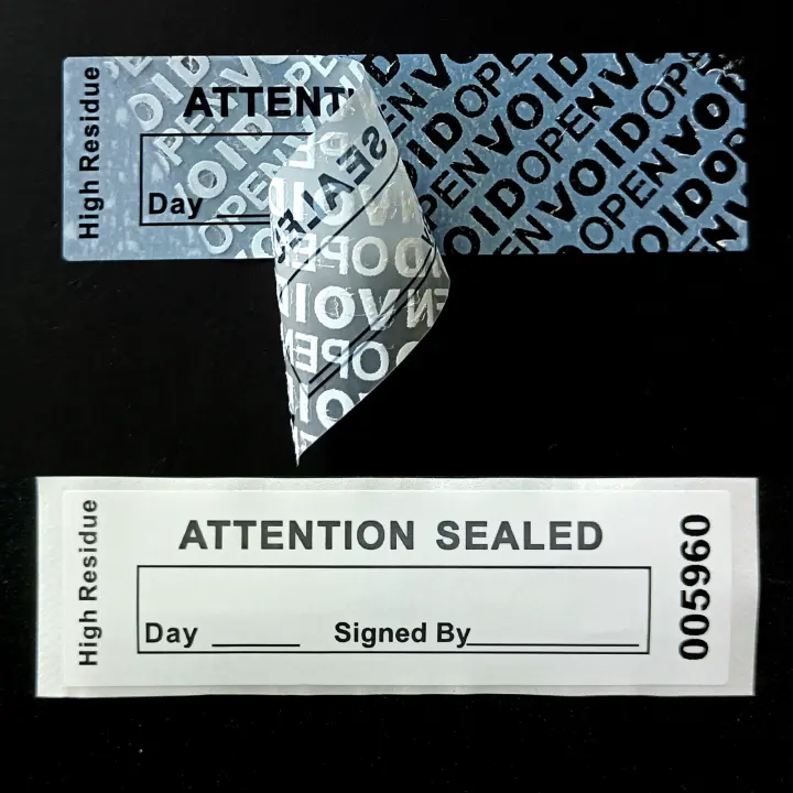White Tamper Evident Stickers/Seals Warranty Void Seal sticker Adhesive Label sticker with Unique Serial Number High Security Label