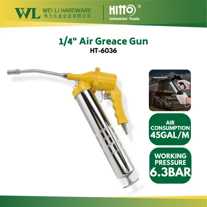 HITTO 500cc Air Grease Gun AT-6036/ pneumatic air power grease gun  / greasing tools /  pistol type / grease pump