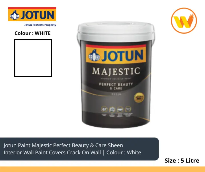 5 Litre Jotun Paint Majestic Perfect Beauty Care Sheen White 5l Interior Wall Paint Shining Cat Dinding Rumah Putih Dalam Kilat Easy Clean Lazada