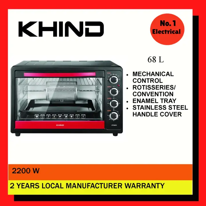 Khind 68l Electric Oven Ot6805 Ot 6805 Free Rotisserie Basket Lazada