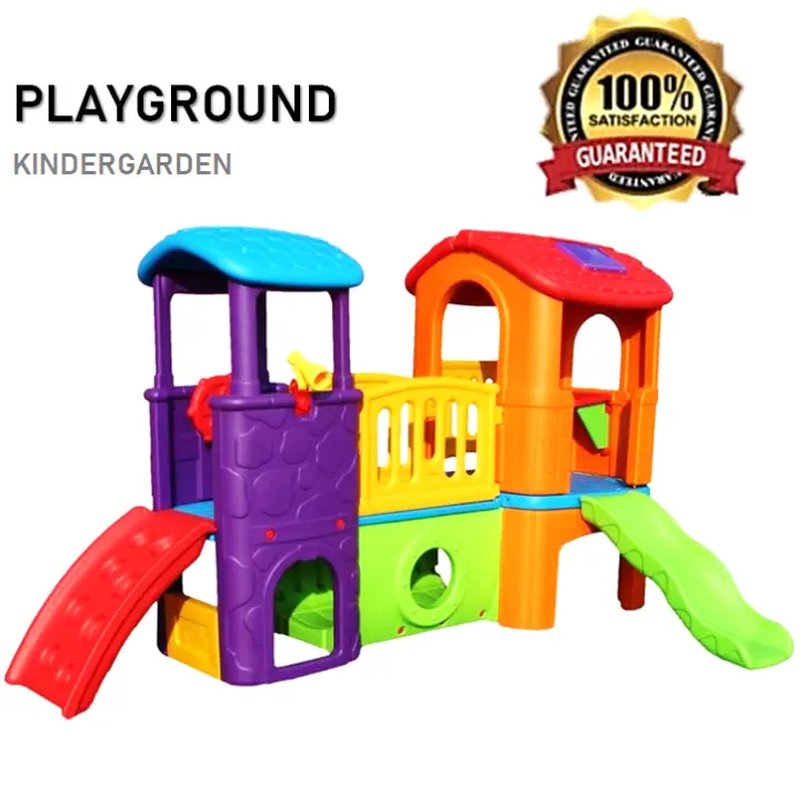 Big Size 8 In 1 Kindergarden Kid Indoor Outdoor Playground Slide Play Set Gelongsor Lazada