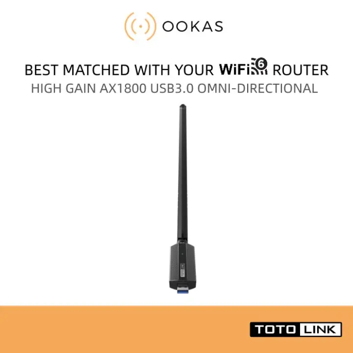 TOTOLINK X6100UA High Gain AX1800 WiFi 6 AX Dual Band USB 3.0 Wireless Wi-Fi Adapter for PC [ Desktop / Laptop ]