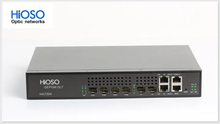 HiOSO OLT Hot Plug and Play HA7304 Pizza Box 4 port epon Olt 4pon olt with 4 SFP modules optional AC100-240V