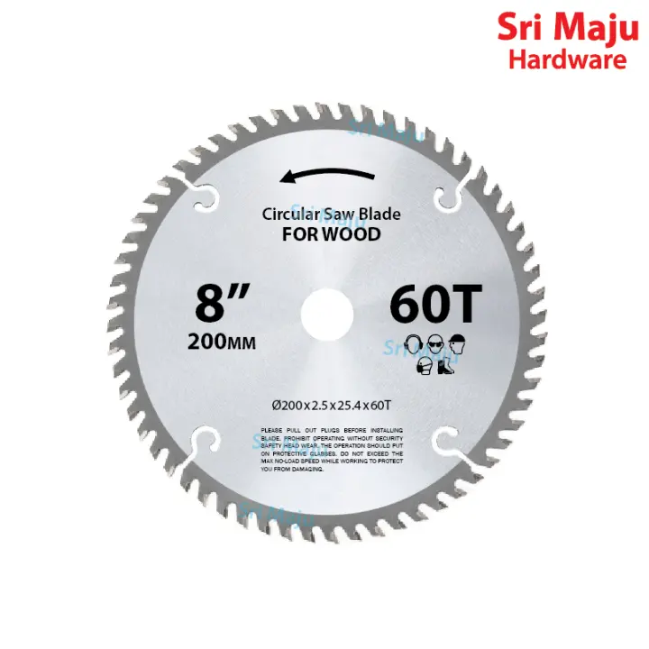 Maju 8 X 60t Quality Wood Cutting Circular Saw Blade For Angle Grinder Amy Gks 235 Mata Potong Kayu 200mm 60 Teeth Lazada