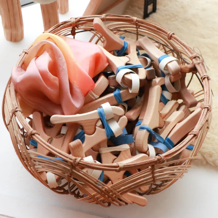 Large Waldorf Wooden Play Clips Open Ended Play Toys for Children Kindergarten Game Clip Play Silk Toys Waldorf Inspired Toy