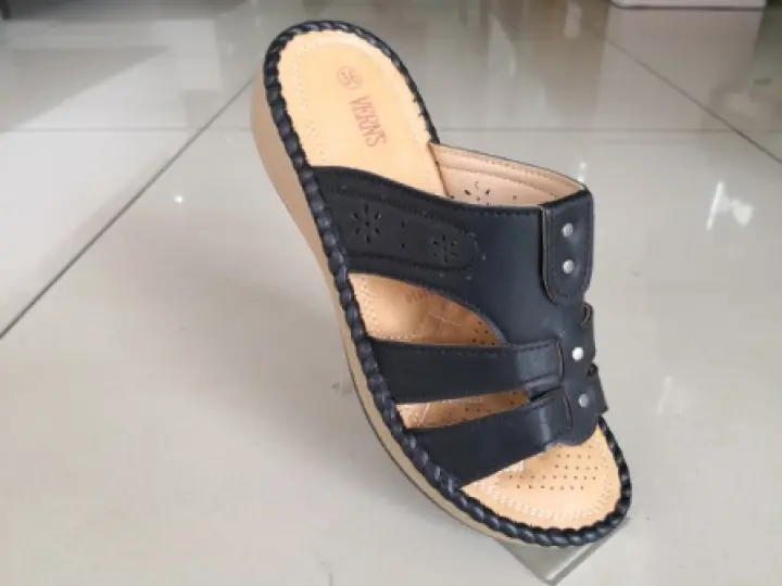 Original Vern S Women Comfort Wedges Sandal Kasut Wanita Selipar Wanita Kasut Jahit Lazada