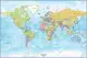 ED125 Large Blue Ocean World Wall Map X Detailed World Wall Map World Map Poster Laminated World Map Academia Maps. 
