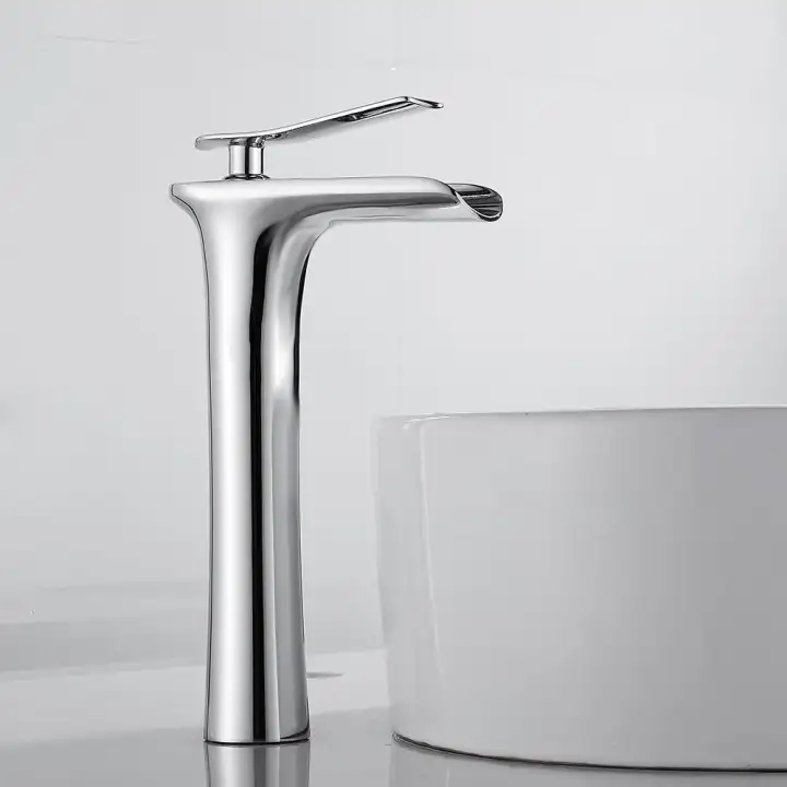 Bathroom Waterfall Wide Spout Basin Sink Tall Brass Chrome Faucet Mixer Tap Lazada Singapore - Good Bathroom Sink Taps