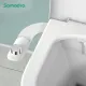 SAMODRA Ultra-Slim Bidet Attachment Non-Electric Dual Nozzle (Female & Rear Wash)Chrome Spin Button Fresh Water Bidet Toilet Seat Attachment with Brass Inlet. 