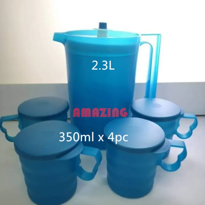 Tupperware Blossom Pitcher(1)2.3L OR Mug Mugs(4) 350ml