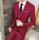 3 Piece Suit Men Blazer Lelaki Set Baju Tuxedo Slim Fit Blazer Men Formal Business Wedding Korean Office Coat Plus Size. 