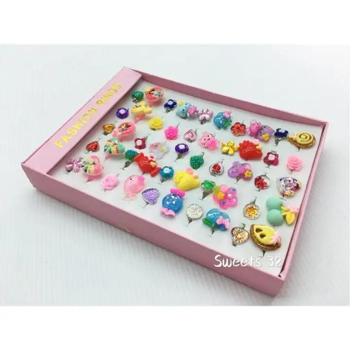 50pcs Kids Fashion Rings 多款卡通儿童戒指 Cincin Kanak Kanak Ready Stock Lazada