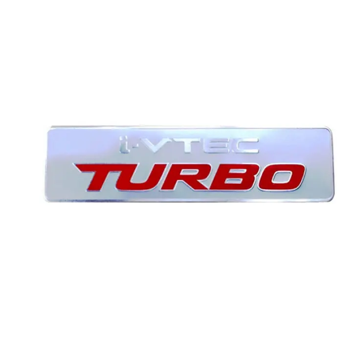 Ivtec I-Vtec Turbo Metal Rectangle Red Silver 3d Emblem Badge Logo for Rear  Bonnet Side Fender