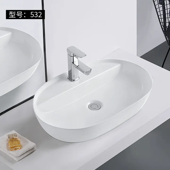 Light Luxury High Temperature Ceramic Bathroom Countertop Oval Wash Basin Toilet Art Sanitary Ware Lazada Singapore - Oval Countertop Bathroom Sinks