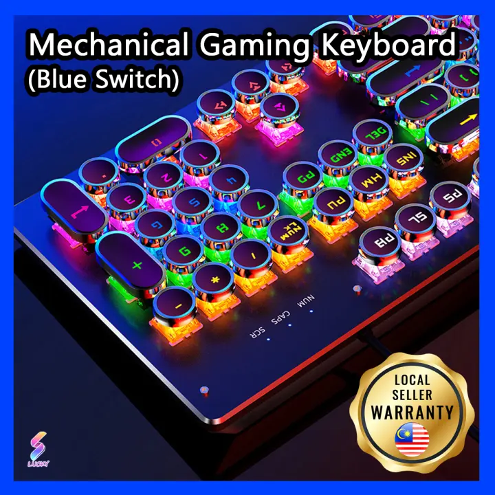 LRK2/LRK7✅ REAL PRO GAMING MECHANICAL KEYBOARD GAMING KEYBOARD BLUE SWITCH COLOURFUL RAINBOW BACKLIGHT MULTI COLOUR USB WIRED MECHANICAL GAMING KEYBOARD MECHANICAL KEYBOARD for PC Desktop Laptop