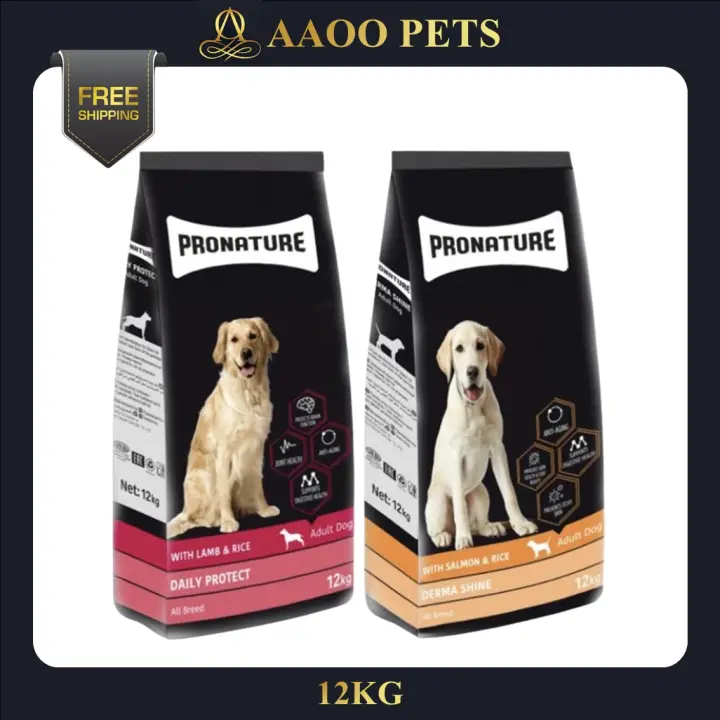 Aaoo Pets Pronature All Breed Adult Dog Food 12kg Daily Protect Lamb Derma Shine Salmon Dog Food Pet Food Dog Dry Food Lazada