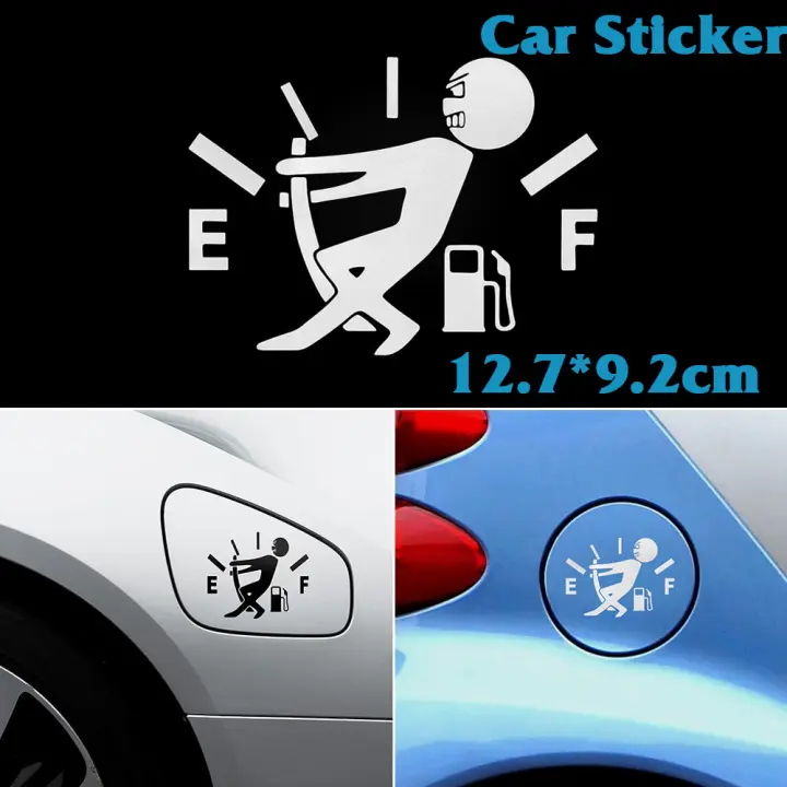 12 7x9 2cm Funny Car Sticker Pull Fuel Tank Pointer To Full Car Gas Cap Sticker Car Sticker Body Window White Lazada Singapore
