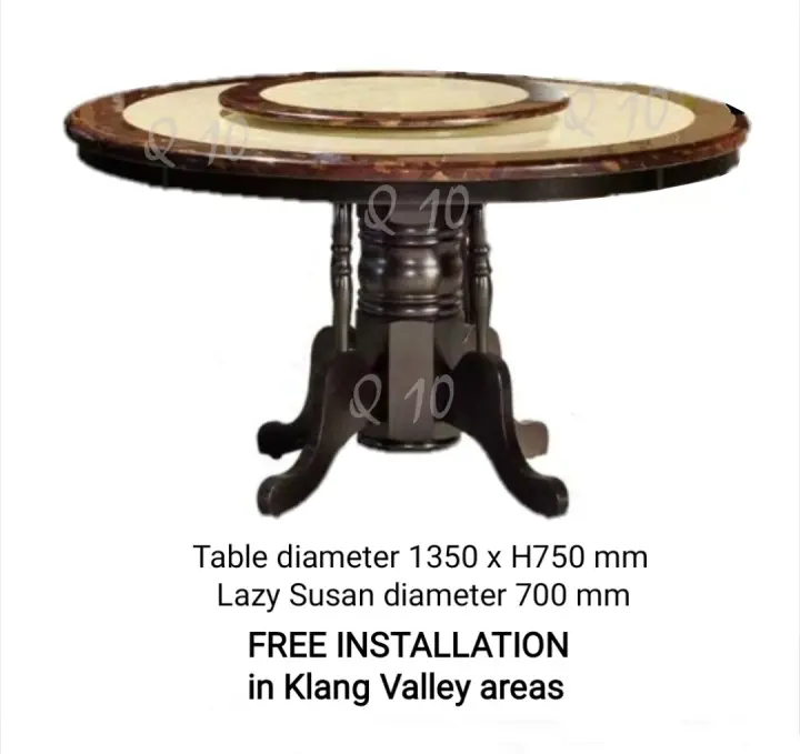 Q 10 Round Marble Dining Table For 8, How Big Is An 8 Top Round Table