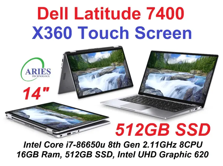 Refurbish Laptop 2in1 Touch Notebook Dell XPS & Latitude Best for Graphics and AutoCAD Core i7, 16GB Ram, 512GB SSD