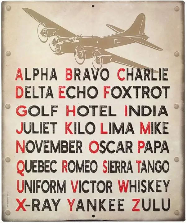 Pilot Code Phonetic Alphabet Embossed Sign Lazada Singapore