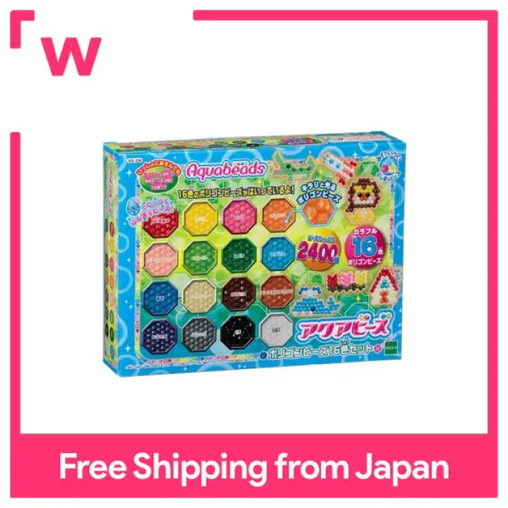 Aqua beads polygon beads 16 colors set