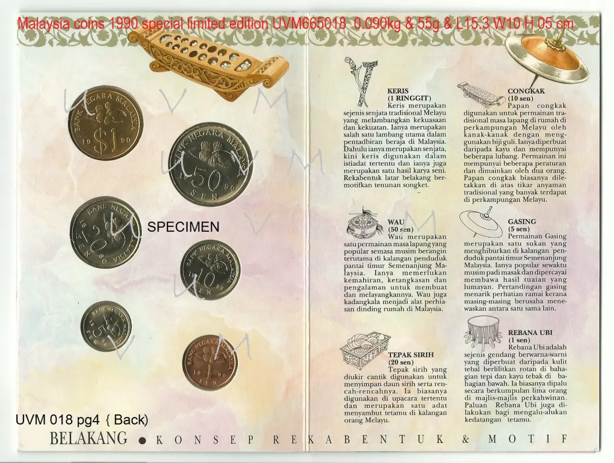 Coins of Malaysia 1990 Limited Special Edition (BM Version) Lazada