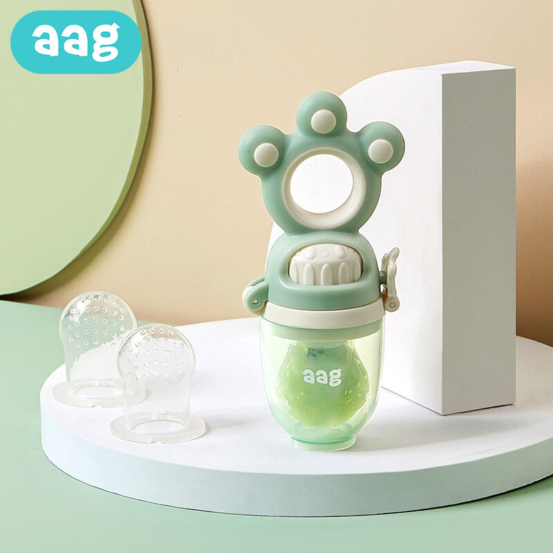 AAG Baby Food Feeder Feeding Fruit Vegetable Bite Pacifier with 3 Silicone