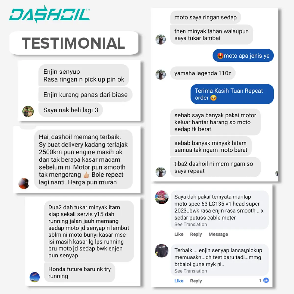 DashOil 4T Semi Synthetic Motorcycle Engine Oil 1L 15w50 Minyak