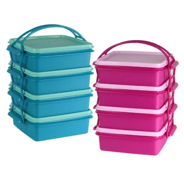 TUPPERWARE SMALL GOODY BOX WITH CARIOLIER 790ml  (1set of 4)