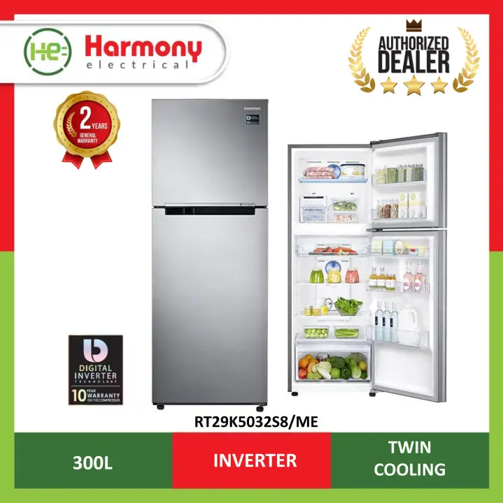 Samsung 300l Fridge With Twin Cooling Plus Rt29k5032s8 Digital Inverter Compressor Peti Sejuk Lazada