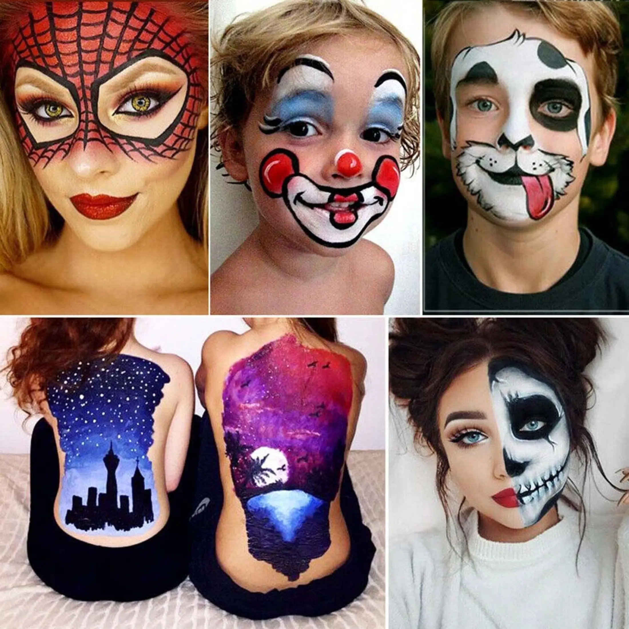 Ready Stock 12 Colors Halloween Face Body Paint Set Face Painting Art Palette Cosplay Makeup Xmas Lazada Singapore