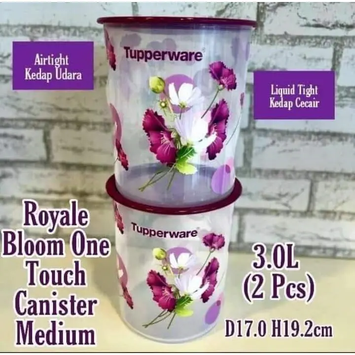 Tupperware Royale Bloom One Touch Canister (2pc/4pc/6pc)
