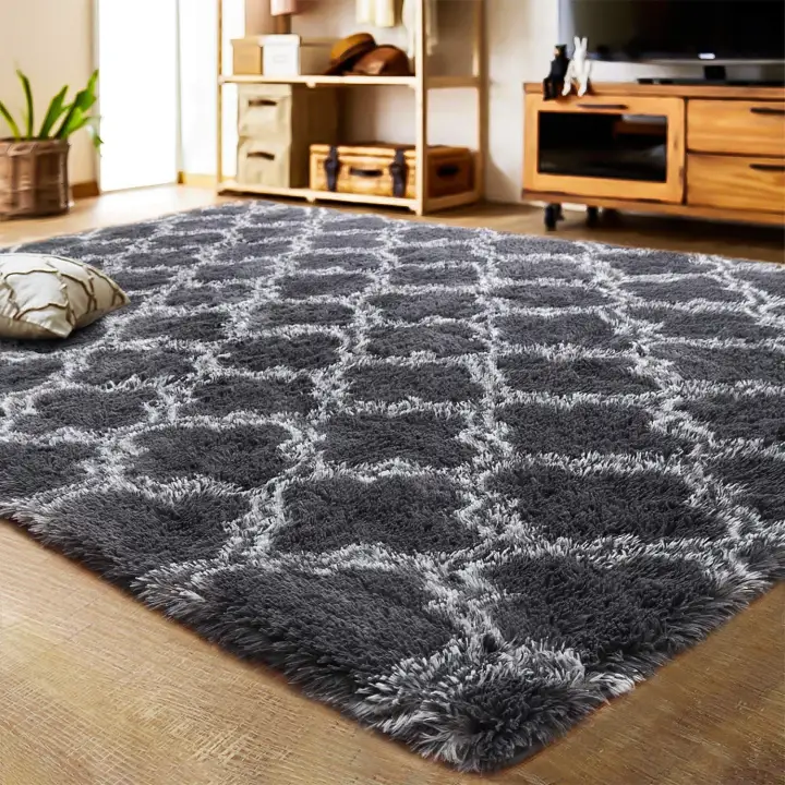 150x240 Super Soft Silk Wool Rug Indoor, Fluffy Area Rugs For Bedroom