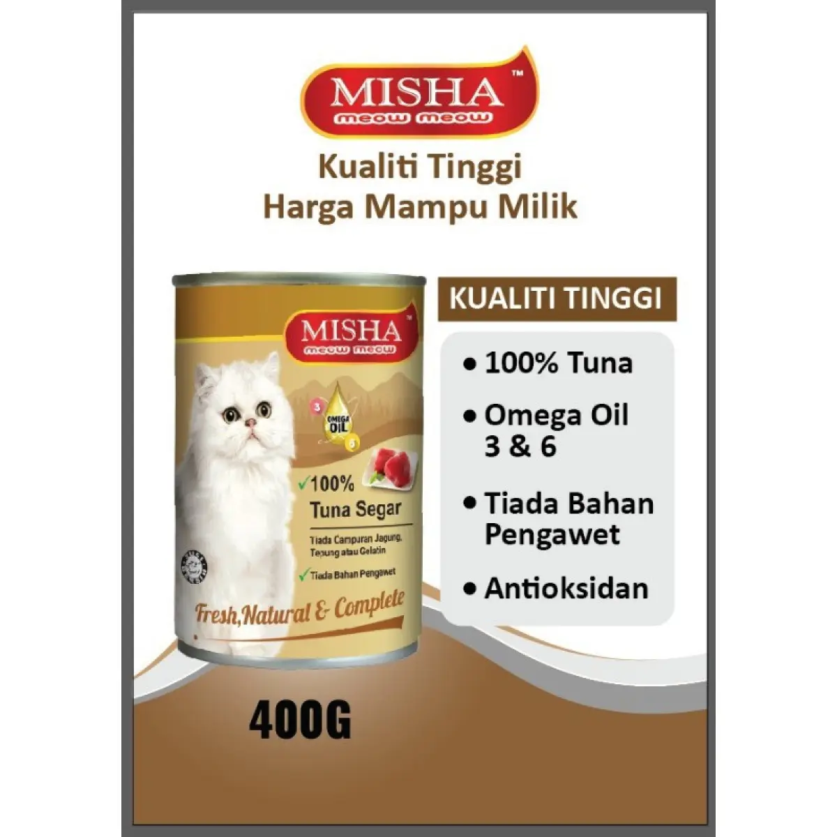 Cat wet food】 MISHA Cat Food Wet Canned Food / Makanan Kucing 