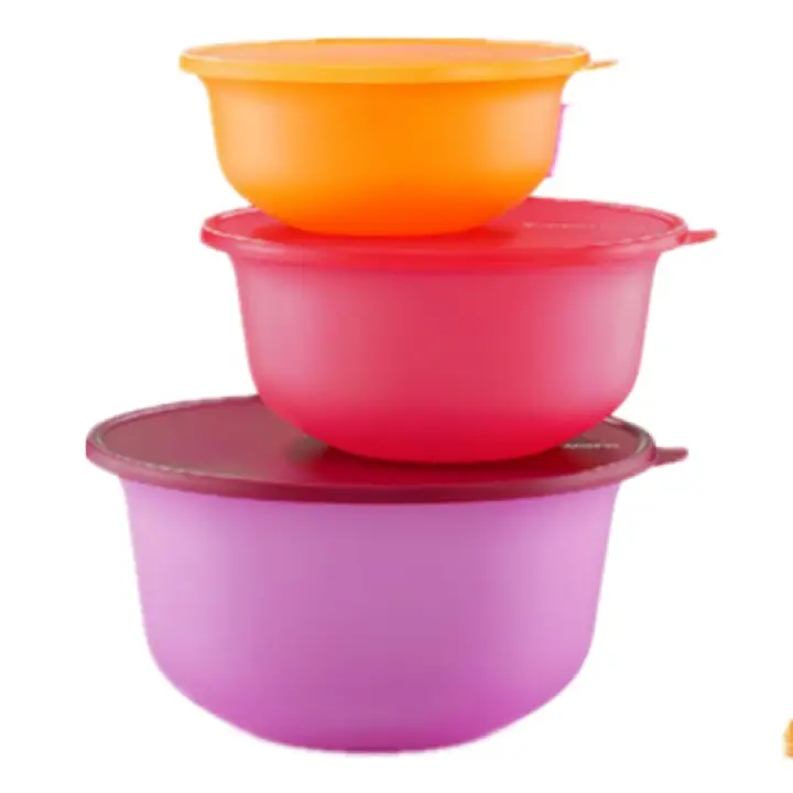Tupperware Aloha Bowl Set (3) 2L/4L/7.5L PWP Handy Fancy (3) 380ml Orange/Pink/Purple