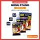 masterborong  A4/A5/A6 Sizes Flip Menu Stand Display Table Stand with 6 Loose Leaf Flip Menu Berdiri 6 helai halaman. 