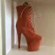Denova's Women Suede Very High Heel Big Size Pole Dancing Ankle Show Boot. 