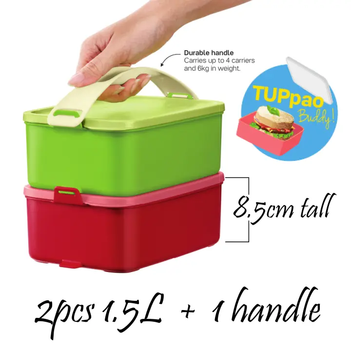Tupperware Click To Go Tall (2pcs) 1.5L with Handle