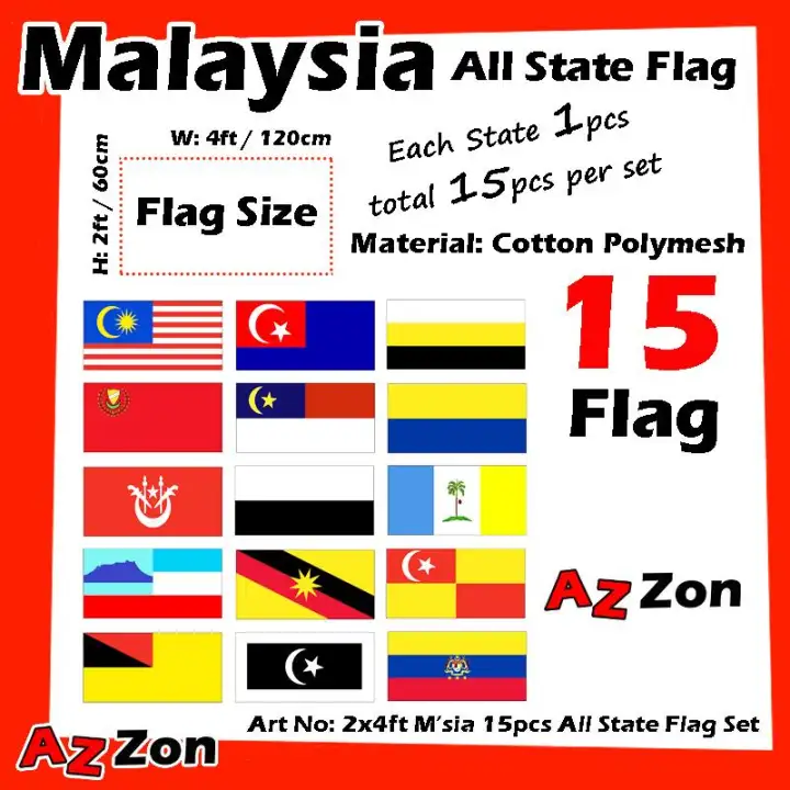 Malaysia All State Flag Set Bendera Semua Negeri Malaysia All Negeri Malaysia Flag Set Malaysia All State Flag Lazada