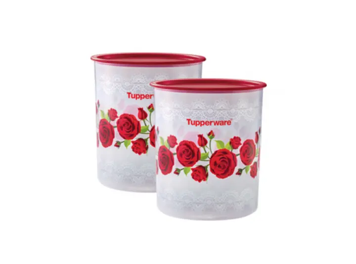 Tupperware Royal Red Rose One Touch Maxi Canister 4.3L (1pcs)