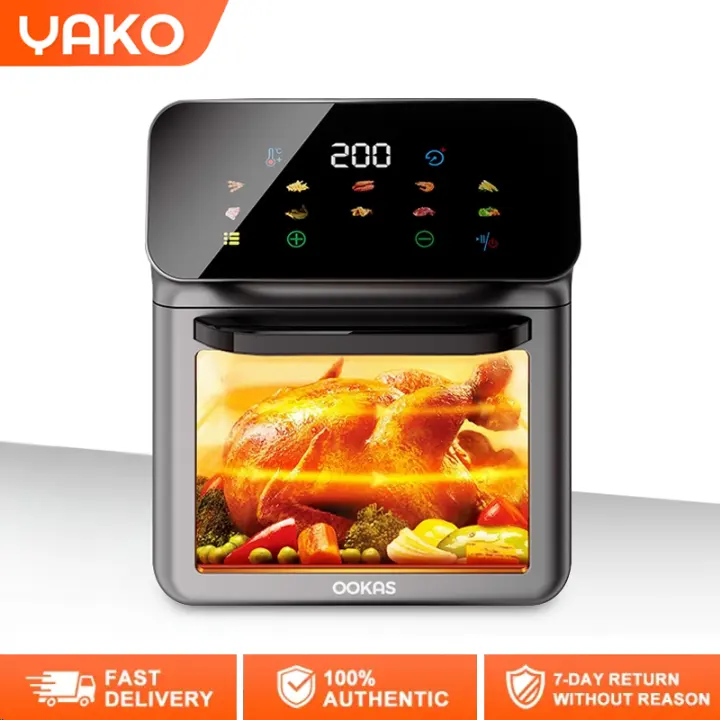 YAKO 10L Air Fryer Multi-function Touch Screen Convection  Toaster TimerBreakfast Machine