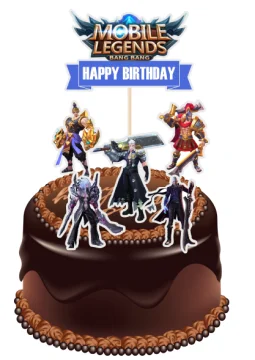Mobile Legend High Quality Paper Cake Topper Kek Cake Decor Cupcake Topper Shopee Singapore