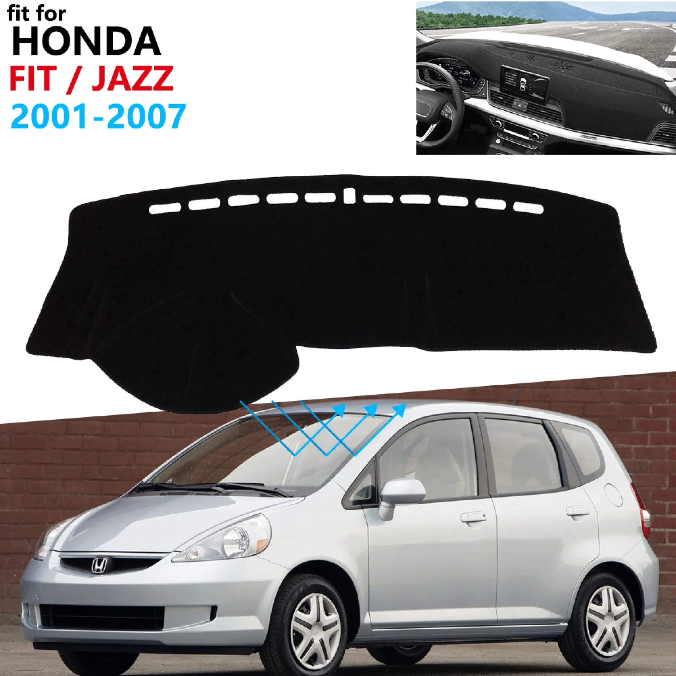 Dashboard Cover Protective Pad For Honda Fit Jazz 2001~2007 Car Accessories  Dash Board Sunshade Carpet Gd1 Gd3 Gd5 2005 2006