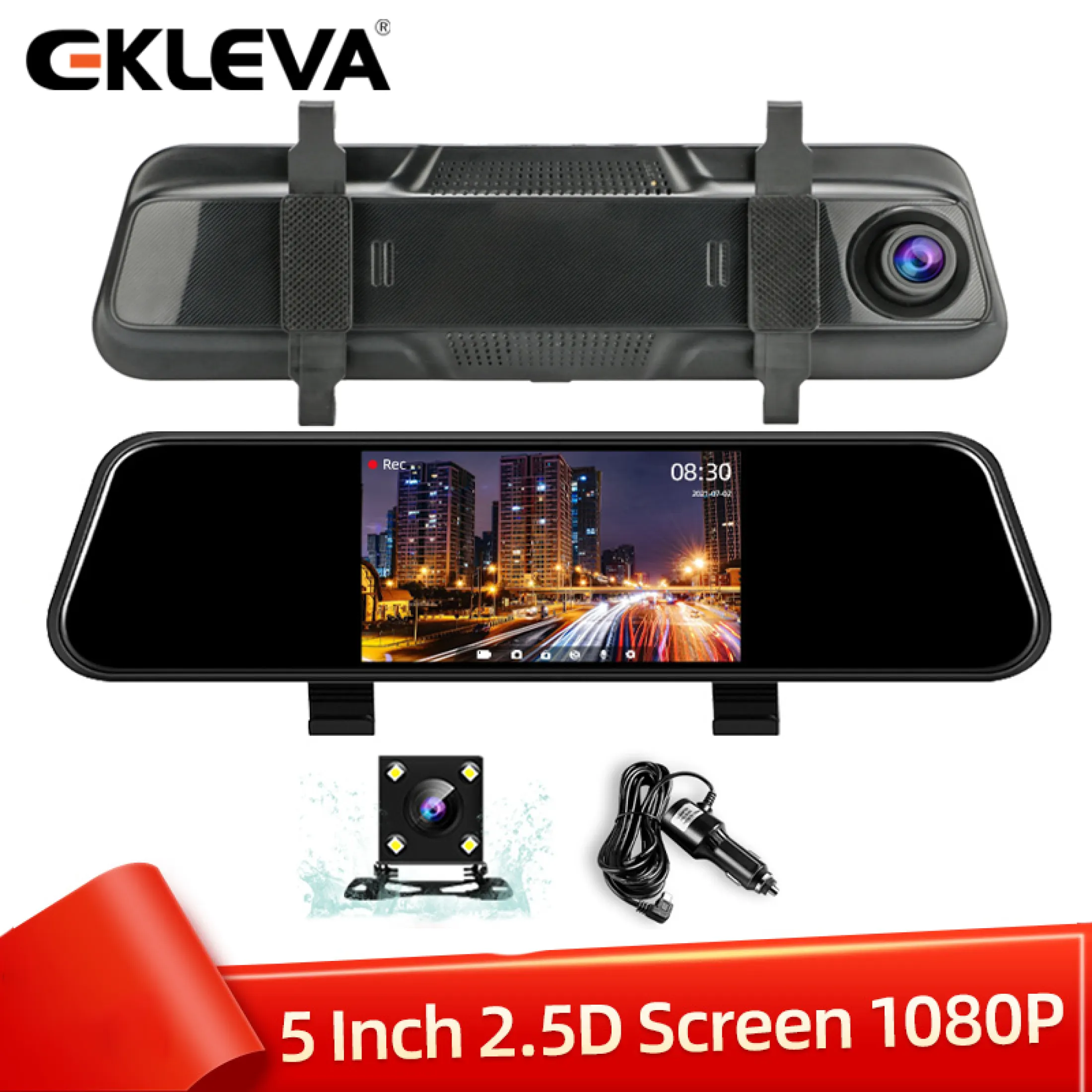 EKLEVA Car Mirror Dash Cam FHD 1080P Car DVR 10/7/5 Inch IPS Touch 2.5D Screen Video Recorder Auto Registrar Stream Media Mirror Support RearView Camera Night Vision Rearview Mirror | Lazada Singapore