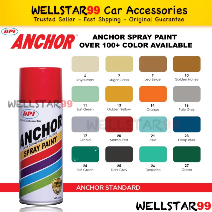 Dpi Anchor Aerosol Spray Paint Standard Colours Quick Drying 400ml Lazada - Anchor Paint Colors