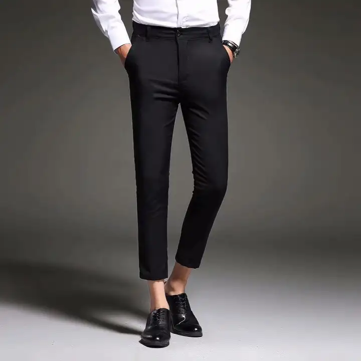 Global Hot Sale Malling Fashion Mens Thin Casual Pants Male Solid Color Slim Fit Men Skinny Pants Leisure Straight Cut Slim Feet Nine Pants 2019 New Seluar Slack Lelaki Lazada