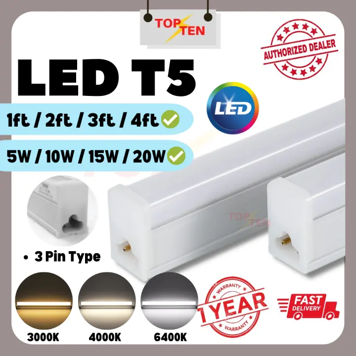 LED T5 Batten 1ft 2ft 3ft 4ft Plaster Ceiling Light Box Ceiling Light Light Through 3 Pin Complete Set Linear Light Lampu T5 Led Plaster Siling