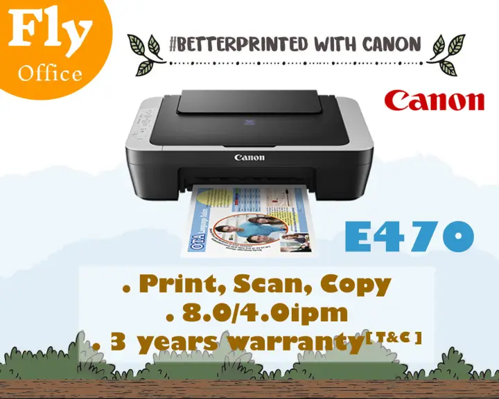 Canon Pixma E470 470 Wireless 3 In 1 Color Inkjet Printer Print Scan Copy Similar As 2135 2676 E410 E510 Lazada