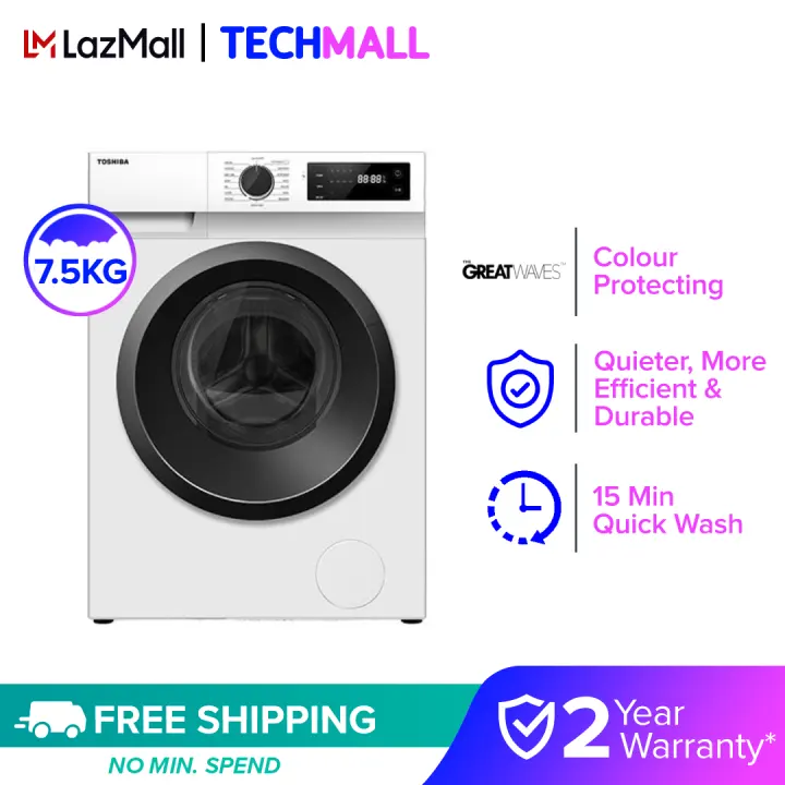 Toshiba 7 5kg Inverter Front Load Washing Machine Tw Bh85s2m Lazada