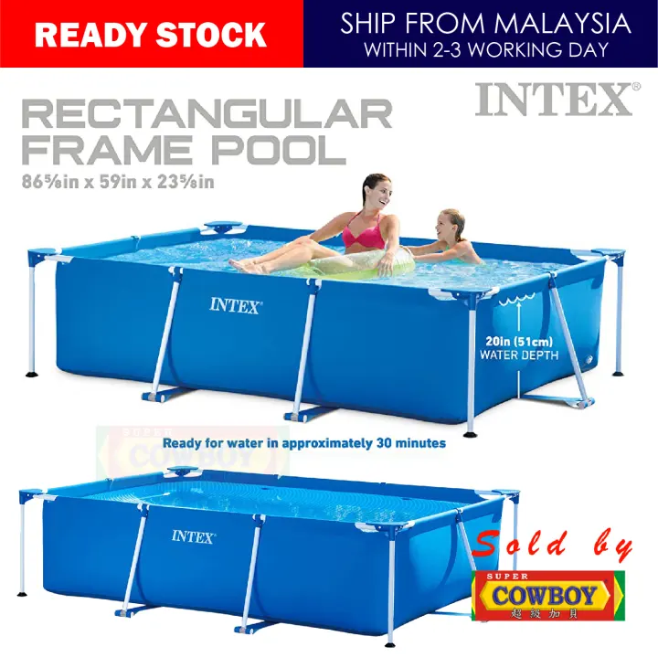 Intex Swimming Pool Kolam Renang Portable Rectangular Frame Set 28270NP